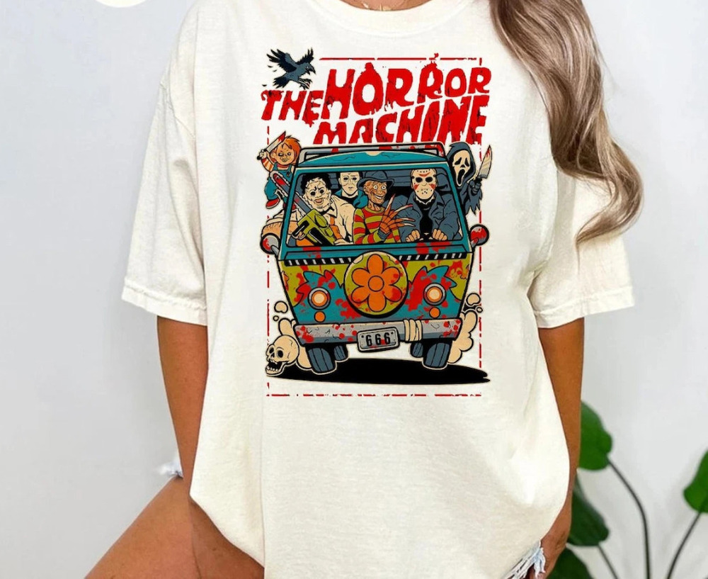Halloween Horror Machine Get In Loser Horror Character Graphic T-Shirt